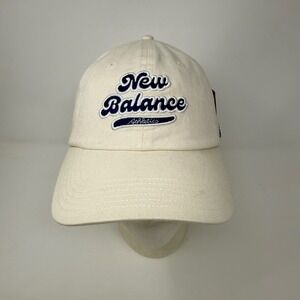 New Balance Athletics Baseball Cap Cream Embroidered Logo Adjustable Strap NWT